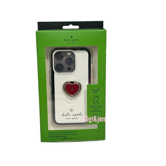 kate spade iPhone 13 Pro Max Case - Black with Red Heart - Picture 1 of 10